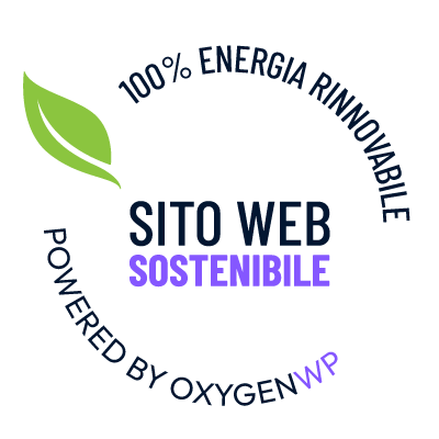 Sito sostenibile alimentato da energie rinnovabili - Powered by OxygenWP